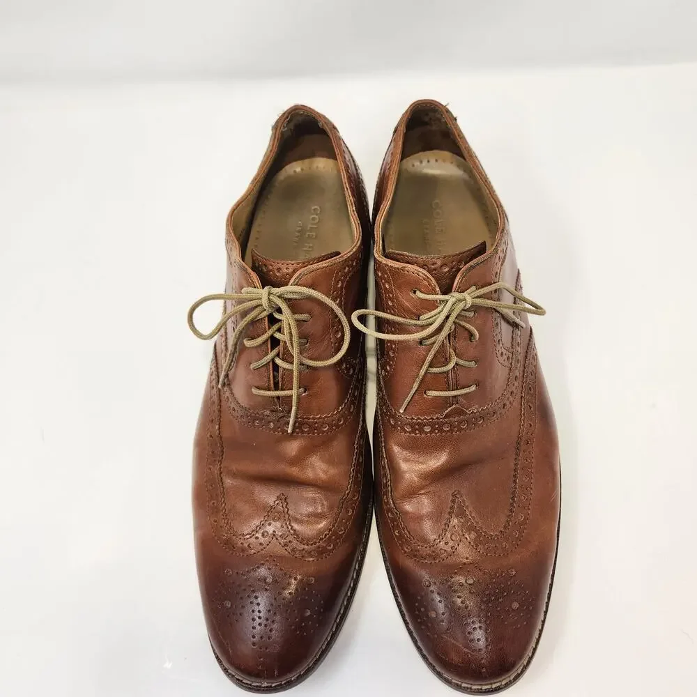 Cole Haan Modern Classic Wingtip Oxford Dress Shoes Men Size 11 M Brown Leather